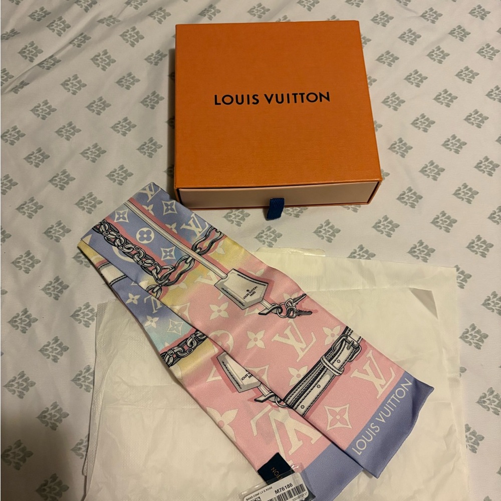 Louis Vuitton Escale Pastel Pink and Light Blue Scarf